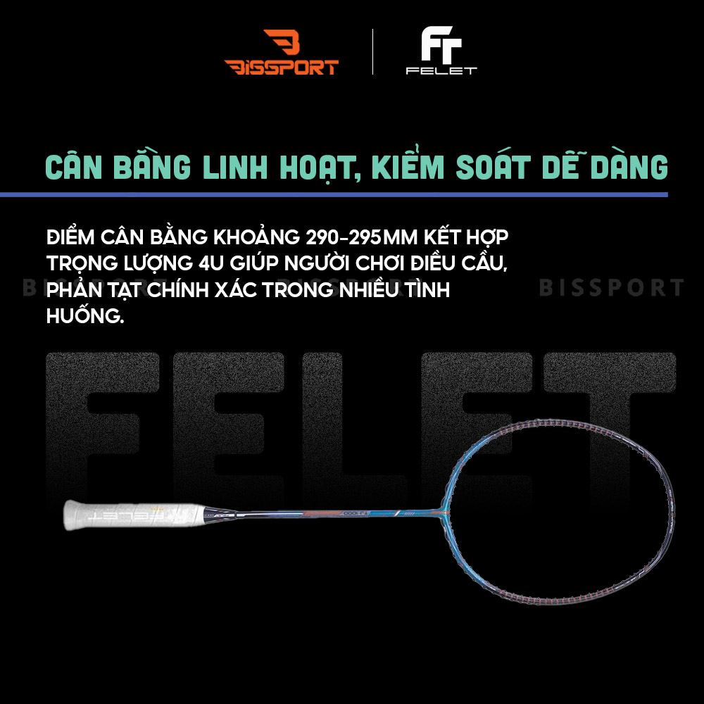 Vợt Cầu Lông Felet Woven TJ 1000 Control Chính Hãng - Kiểm Soát – Ổn Định – Dễ Chơi - Giảm Rung - Đánh Bền